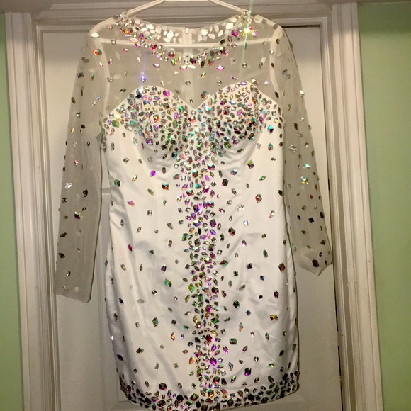 White Rhinestone Dress - Picture 1 of 1